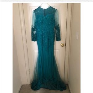 Dark green maxi dress